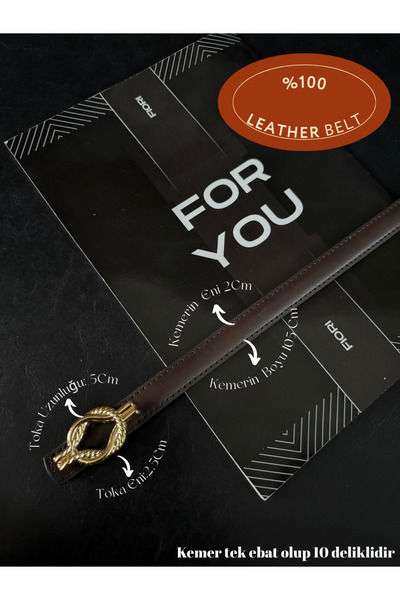 Fiori Genuine Leather Curved Long Buckle Thin Women's Belt, Coat Belt, Shirt ...