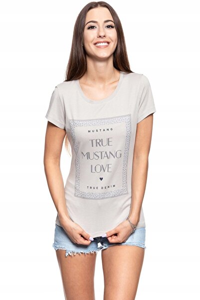 Mustang Tricou Dama, Mustang, Bumbac, Gri, Marime S