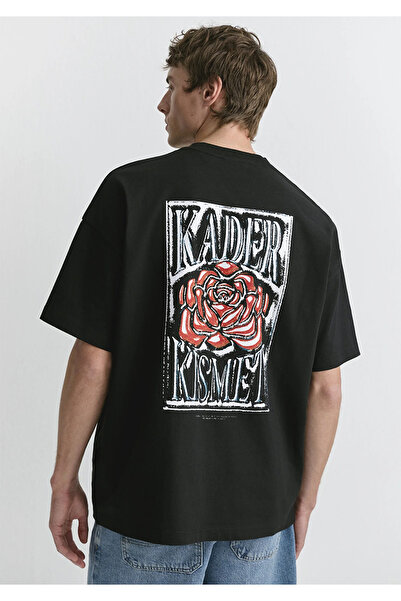 Mavi Kader Kısmet Printed Black T-Shirt Oversize / Wide Cut 0611823-900