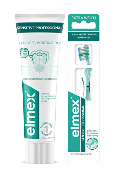 Elmex معجون أسنان سينسيتيف بروفيشنال للأسنان الحساسة 75 مل + فرشاة أسنان فائق...