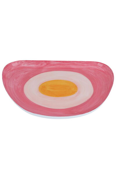 Generic طبق تقديم حلويات بورسلين من السيف جاليري، 35.5 × 25.5 × 1 سم - وردي