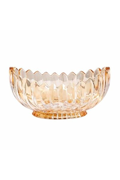 Generis Colored Glass Serving Bowl with Golden Edge - Luxurious Design