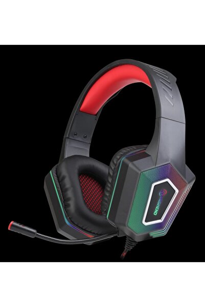 Generic سماعة ألعاب PC'GEN HIGHEND X-50، منفذ 3.5 ملم وUSB، أسود وأحمر، مكبر ...