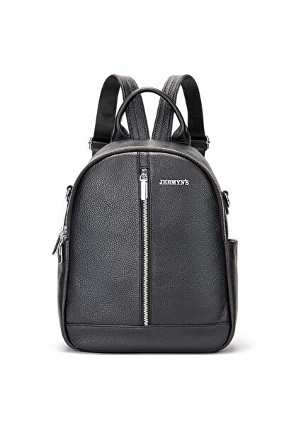 JERMYN'S Gloria women's black genuine leather backpack