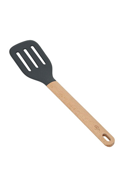 Generic مقلاة سيليكون من معرض السيف، بمقبض خشبي - بني