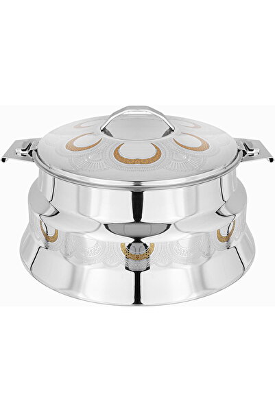 Generic Alsaif plus 1 Steel Food Container, 2.5 Liter - Golden Silver