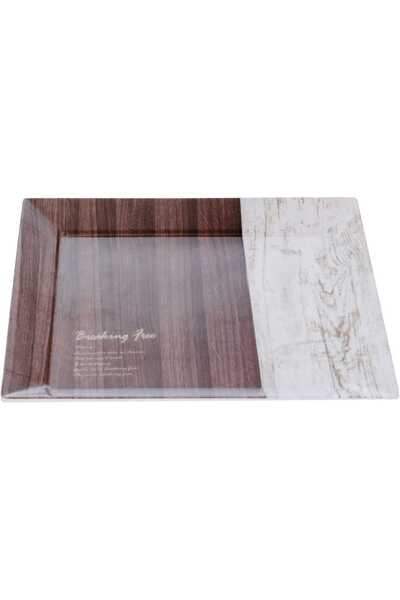 Generic Al Saif Gallery plastic serving tray, 23 x 23 x 3 cm, square - white ...