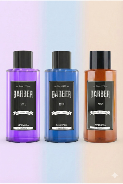 Barber Marmara Edc Tıraş Sonrası Kolonya Pet 400 ML 3'lü Set No1-No2-No3 ,