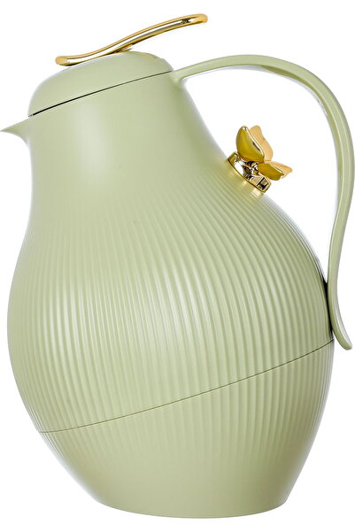 Generic ترمس دورا من معرض السيف، سعة 1.5 لتر، مزين بفراشة ذهبية، وعاء داخلي م...