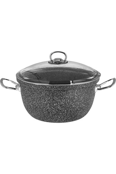 Generic مقلاة هاكشيفر لافيلا جرانيت، مقبض فولاذي، غطاء زجاجي، سلة، 24 × 13 سم...