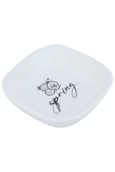 Generic طبق تقديم بورسلين من السيف جاليري، 10×10 سم، نقشة حلوى - أبيض