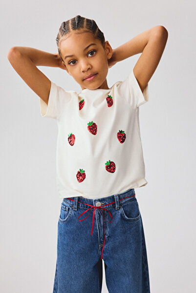 H&M Motif Detaylı Tişört