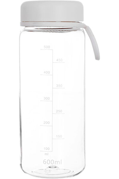 Generic زجاجة سيف سو البلاستيكية، مع غطاء ومصفاة، 600 مل - أبيض