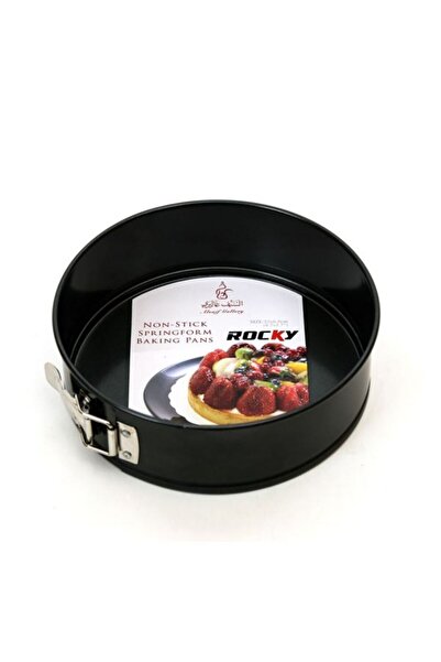 Generic Al Saif Gallery Steel Cheesecake Tray, 22 cm, Round - Black