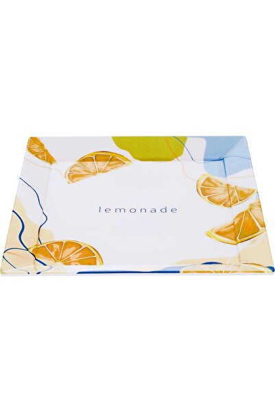 Generic Al Saif Gallery plastic serving tray, 23 x 23 x 2 cm, square - white