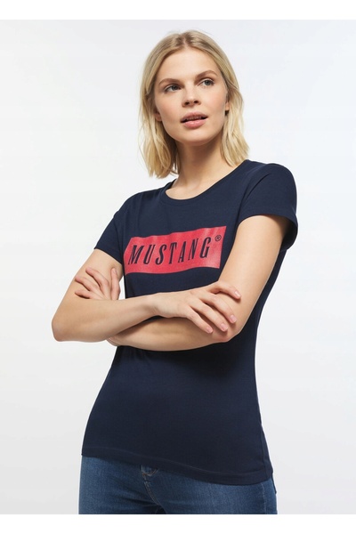 Mustang Tricou Dama, Mustang, Model Alina C Logo Tee, Regular Fit, 100% Bumba...