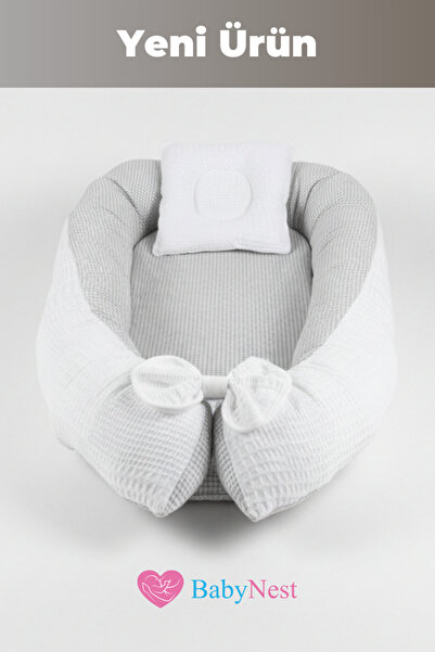 Babynest Premium Baby Bed 100% Cotton Waffle Newborn Sleeping Nest Orthopedic...