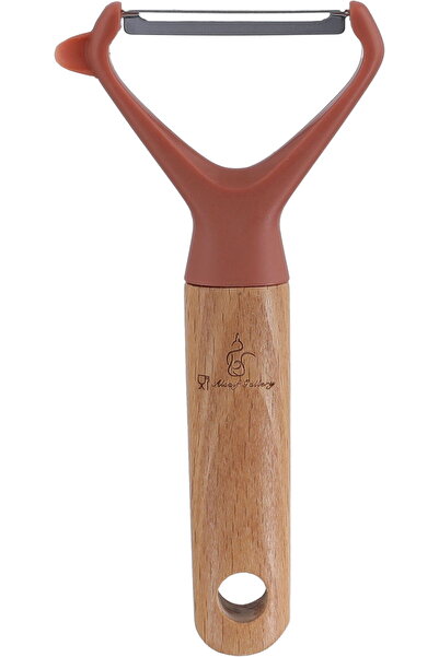 Generic Al Saif Gallery Plastic Steel Vegetable Peeler, 15 x 7 cm, Wooden Han...