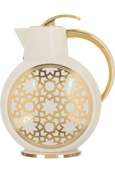 Generic ترمس غلوري الجوهرة، 900 مل، وعاء داخلي زجاجي، غلاف خارجي بلاستيكي - بيج