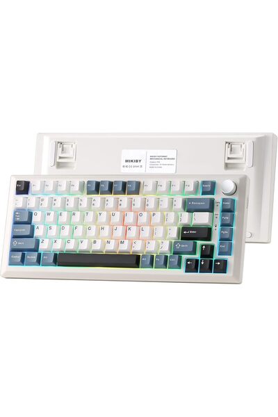 Generic لوحة مفاتيح ميكانيكية لاسلكية Y75، قابلة للتخصيص بنسبة 75% مع مقبض، و...