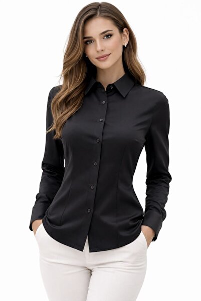 Maison La Femme Women's Long Sleeve Satin Shirt
