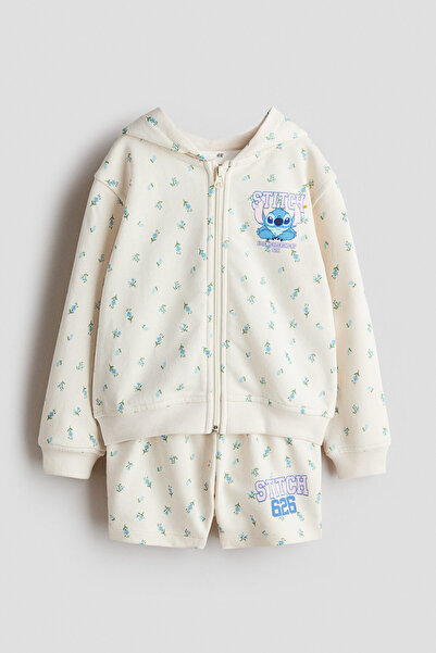 H&M 2 Parçalı Baskılı Sweatshirt Set