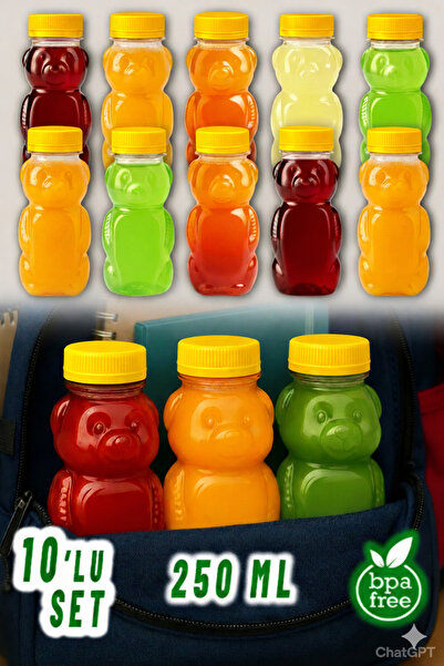 Ezupack Bearish Pet Bottle School Picnic Juice Smoothie Detox Ginger Transpar...