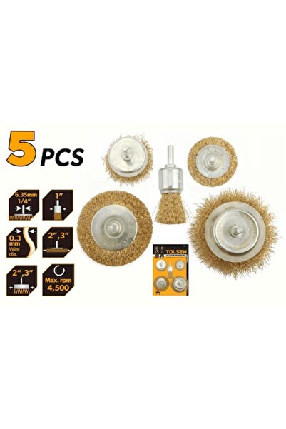 TOLSEN Set of 5 Wire Brushes