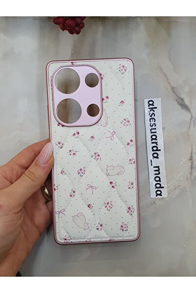 ZB Aksesuarda Moda Redmi Note 13 Pro 4g Compatible Quilted Floral Pattern Puf...