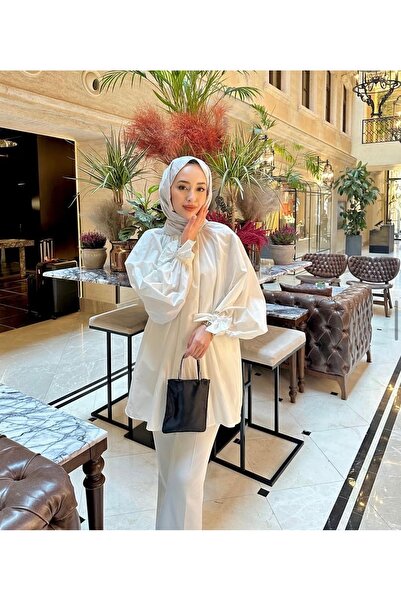 AuraWear Balon Kol Detaylı Tesettür Tunik