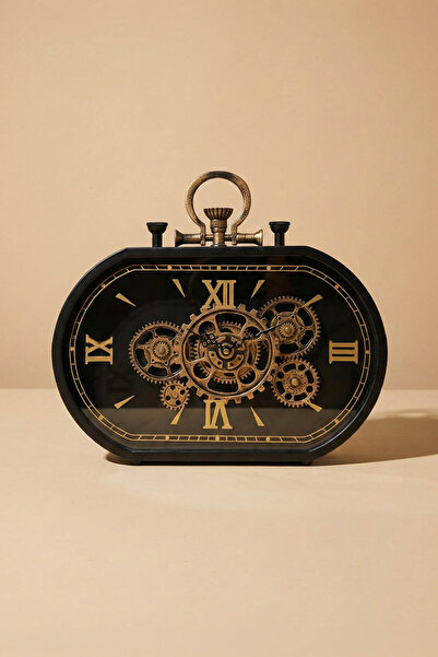 Perotti ساعة حائط دوارة من والر v2 مقاس 36x33 سم بتصميم ريترو باللون الأسود و...