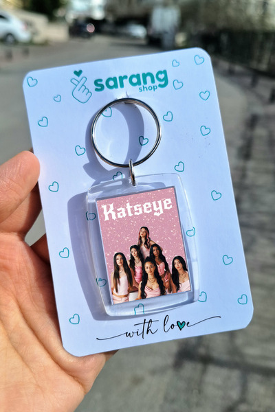 SARANG Transparent Frame Keychain - Pink Katseye