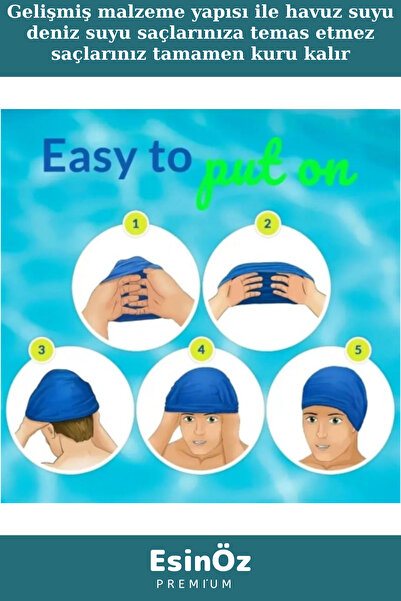 EsinÖz # Silicone Waterproof Swimming and Pool Cap, Flexible Structure, Unisex