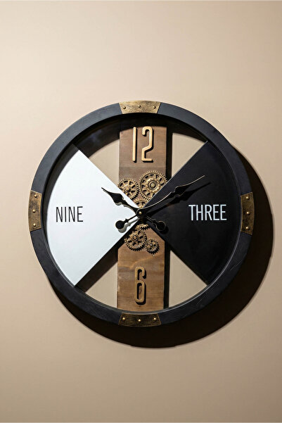 Perotti Waller v2 Çarklı Duvar Saati 80 Cm Dekoratif Mekanizmalı Dönen Retro ...