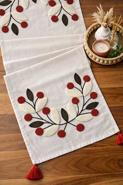metin tekstil Punch Decorative Linen Runner