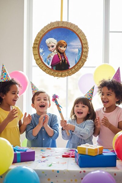 Cadde Süs Frozen Temalı Gold Katlanır Pinyata Ve Sopası