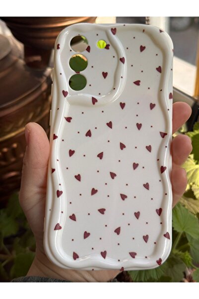 Samsung Galaxy S21 Compatible Soft Silicone Case with Red Heart Pattern