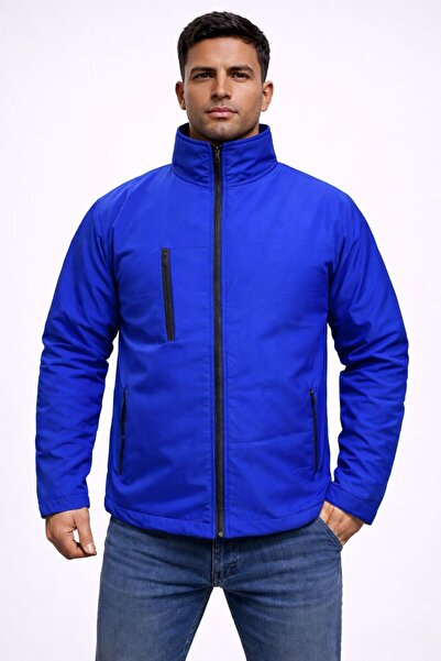 AVRUPA İSG Softshell Sax Mavi İçi Polarlı 3 Cepli Spor Günlükte Kullanabilen ...