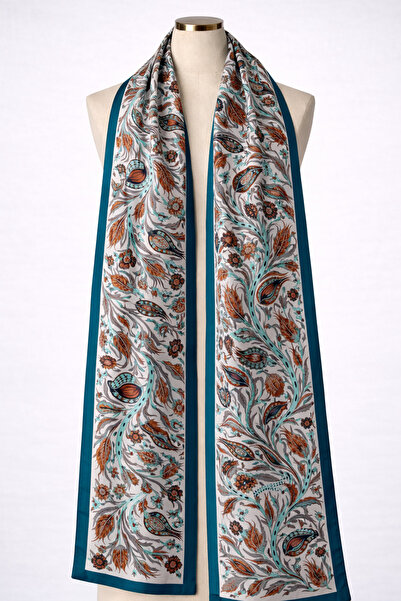 Dervişan İpekçilik %100 Saf İpek Desenli Şal / Fular Kalın Dokuma