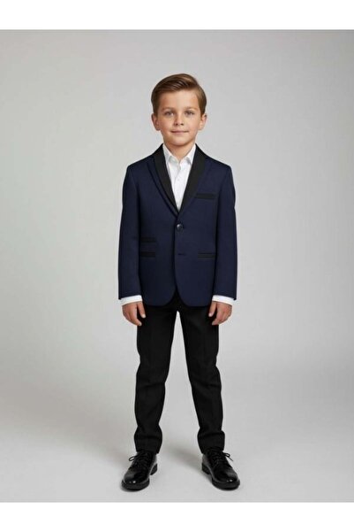 Zekids Boy's Jacket Pants Shirt Vest Four-Piece Suit