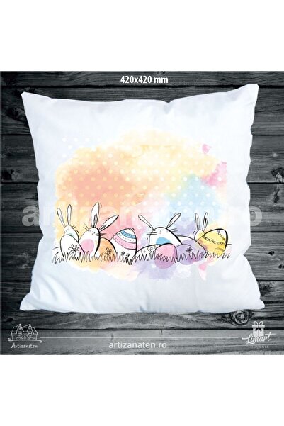 LimArt Multicolored Easter decorative pillow 45x45 cm - festive Easter design