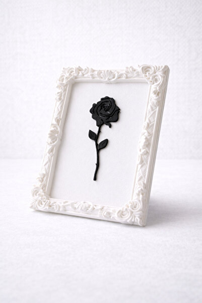 The Shogun Monarch Rose Kabartma Gül Model Varaklı Beyaz Premium Tablo | 170m...