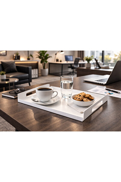 Decopin METAL SUNUM TEPSİSİ - BEYAZ