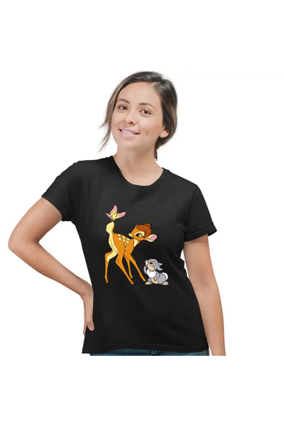 OEM Women's T-Shirt Bambi Butterfly Thumper Rabbit Tail