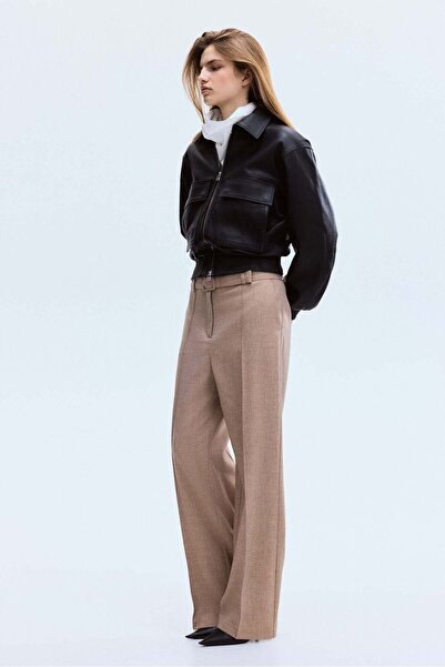 H&M Belted tailored trousers