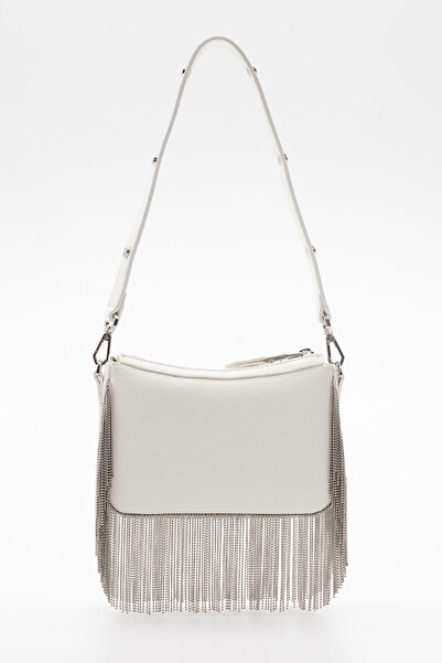 Sisley حقيبة كتف نسائية بيضاء SLY361