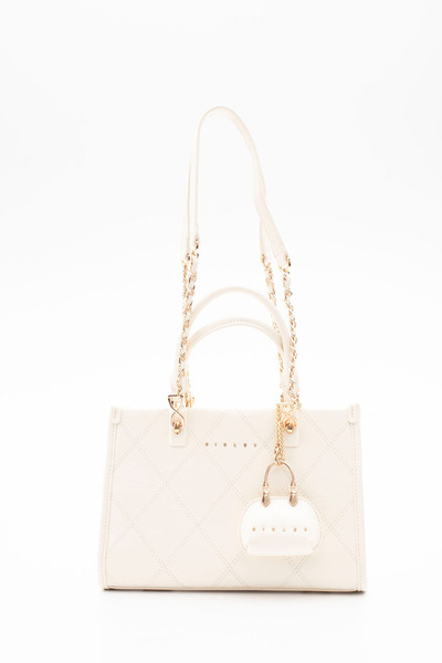Sisley حقيبة كتف نسائية باللون الأبيض SLY404
