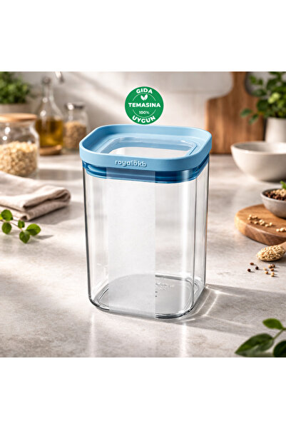 esdekor 1200 ml Dry Food Storage Container Seoul 11X11X16 cm 1 Piece Airtight...