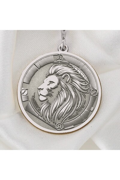 Jaune 925 Ayar Gümüş Aslan Burcu Kolye | Kadın Burç Kolyesi | Hediye