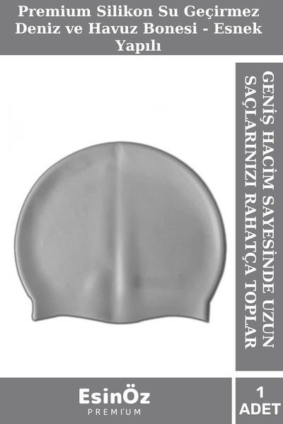 EsinÖz # Silicone Waterproof Swimming and Pool Cap, Flexible Structure, Unisex